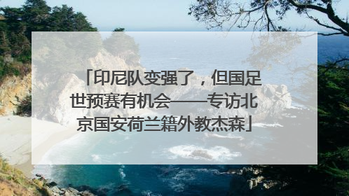 印尼队变强了，但国足世预赛有机会——专访北京国安荷兰籍外教杰森