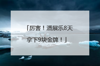 厉害！潘展乐8天拿下9块金牌！