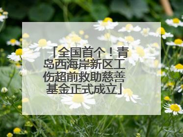 全国首个！青岛西海岸新区工伤超前救助慈善基金正式成立