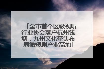 全市首个区级视听行业协会落户杭州钱塘，九州文化牵头布局微短剧产业高地