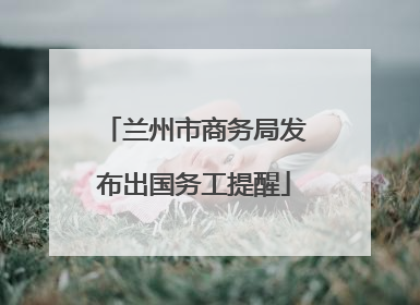 兰州市商务局发布出国务工提醒