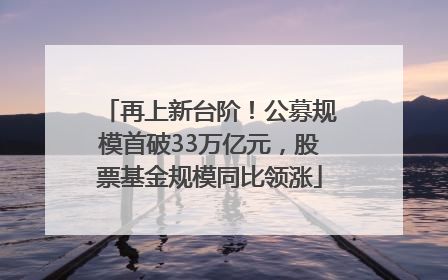 再上新台阶！公募规模首破33万亿元，股票基金规模同比领涨