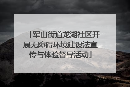 军山街道龙湖社区开展无障碍环境建设法宣传与体验督导活动