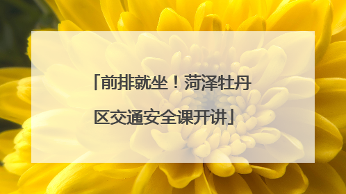前排就坐！菏泽牡丹区交通安全课开讲