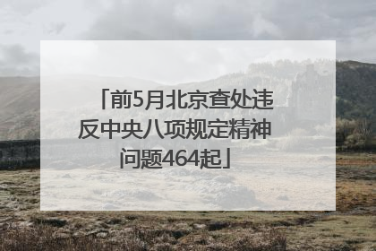 前5月北京查处违反中央八项规定精神问题464起