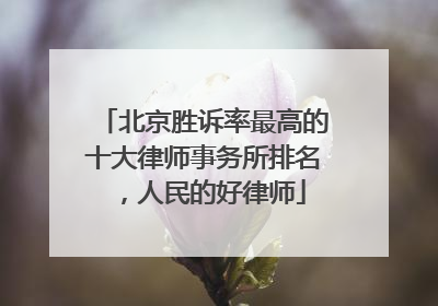 北京胜诉率最高的十大律师事务所排名，人民的好律师