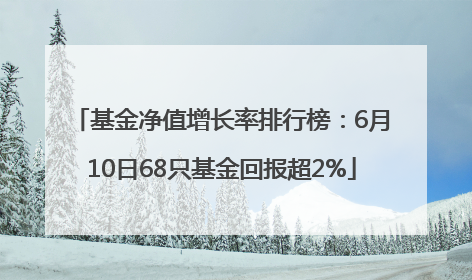 基金净值增长率排行榜：6月10日68只基金回报超2%