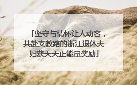 坚守与情怀让人动容，共赴支教路的浙江退休夫妇获天天正能量奖励