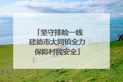 坚守排险一线 建德市大同镇全力保障村民安全