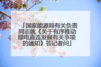 国家能源局有关负责同志就《关于有序推动绿电直连发展有关事项的通知》答记者问