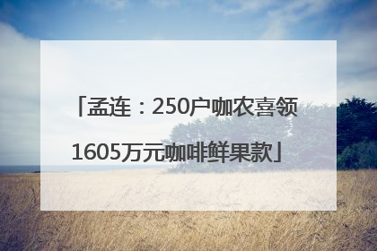 孟连：250户咖农喜领1605万元咖啡鲜果款