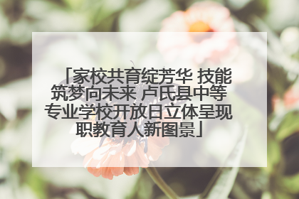 家校共育绽芳华 技能筑梦向未来 卢氏县中等专业学校开放日立体呈现职教育人新图景