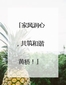 家风润心，共筑和谐黄桥！