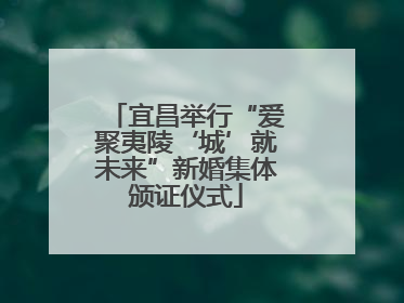 宜昌举行“爱聚夷陵‘城’就未来”新婚集体颁证仪式