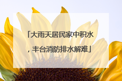 大雨天居民家中积水，丰台消防排水解难