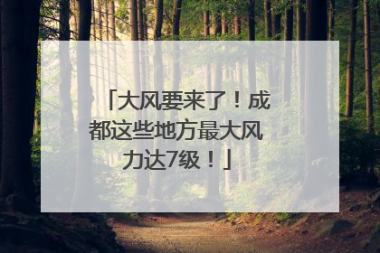 大风要来了！成都这些地方最大风力达7级！