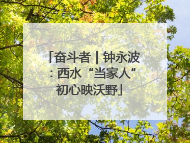 奋斗者｜钟永波：西水“当家人” 初心映沃野
