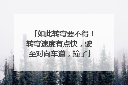 如此转弯要不得！转弯速度有点快，驶至对向车道，撞了