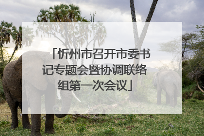 忻州市召开市委书记专题会暨协调联络组第一次会议