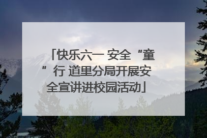 快乐六一 安全“童”行 道里分局开展安全宣讲进校园活动