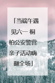 当端午遇见六一 桐柏公安警营亲子活动嗨翻全场