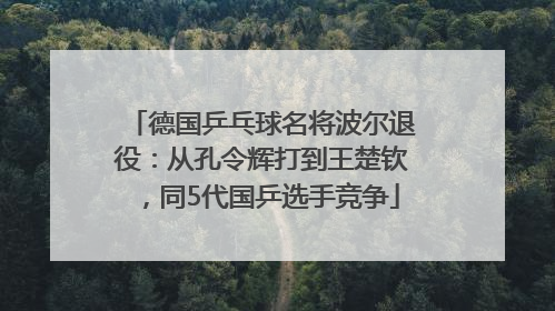 德国乒乓球名将波尔退役：从孔令辉打到王楚钦，同5代国乒选手竞争