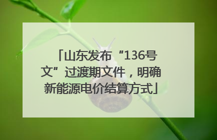 山东发布“136号文”过渡期文件，明确新能源电价结算方式