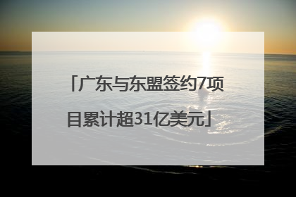 广东与东盟签约7项目累计超31亿美元