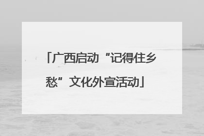 广西启动“记得住乡愁”文化外宣活动