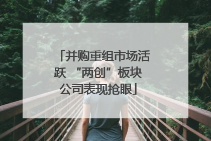 并购重组市场活跃 “两创”板块公司表现抢眼