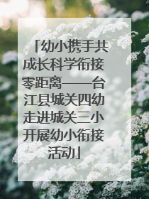 幼小携手共成长科学衔接零距离——台江县城关四幼走进城关三小开展幼小衔接活动