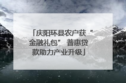 庆阳环县农户获“金融礼包” 普惠贷款助力产业升级