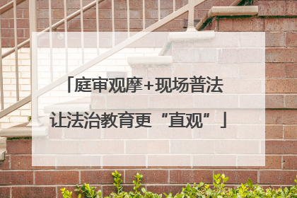 庭审观摩+现场普法 让法治教育更“直观”