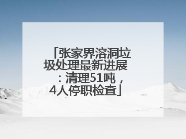 张家界溶洞垃圾处理最新进展：清理51吨，4人停职检查