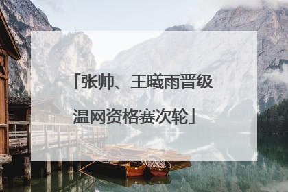 张帅、王曦雨晋级温网资格赛次轮
