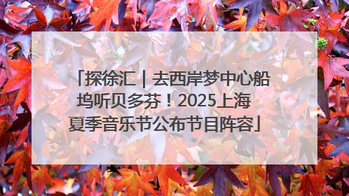 探徐汇｜去西岸梦中心船坞听贝多芬！2025上海夏季音乐节公布节目阵容