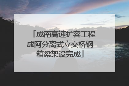 成南高速扩容工程成阿分离式立交桥钢箱梁架设完成