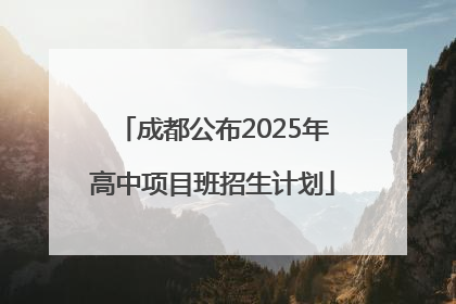 成都公布2025年高中项目班招生计划