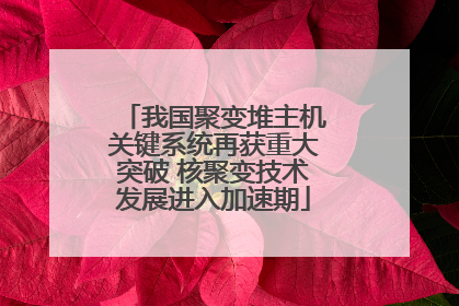 我国聚变堆主机关键系统再获重大突破 核聚变技术发展进入加速期