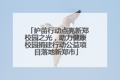 护苗行动点亮新郑校园之光，助力健康校园捐建行动公益项目落地新郑市