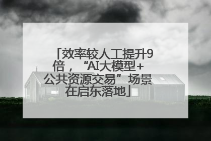 效率较人工提升9倍，“AI大模型+公共资源交易”场景在启东落地