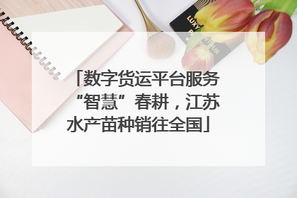 数字货运平台服务“智慧”春耕，江苏水产苗种销往全国