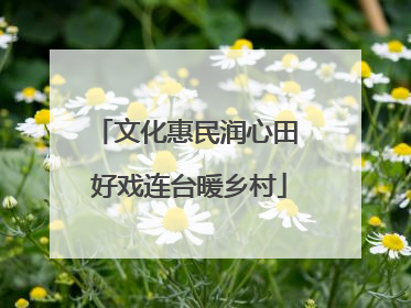 文化惠民润心田 好戏连台暖乡村