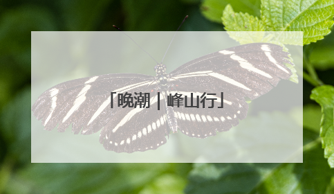 晚潮｜峰山行