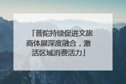 普陀持续促进文旅商体展深度融合，激活区域消费活力