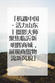 机遇中国・活力山东丨摄影大师聚焦临沂新明辉商城，展现商贸物流新风貌
