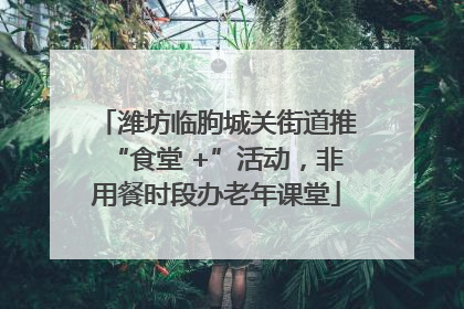 潍坊临朐城关街道推“食堂 +”活动，非用餐时段办老年课堂
