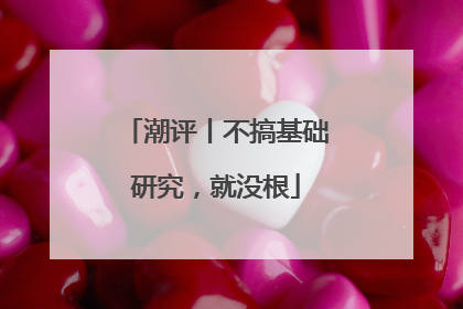 潮评丨不搞基础研究，就没根