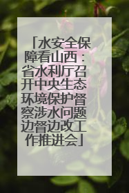 水安全保障看山西：省水利厅召开中央生态环境保护督察涉水问题边督边改工作推进会