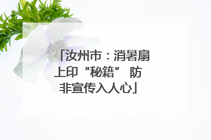 汝州市：消暑扇上印“秘籍” 防非宣传入人心